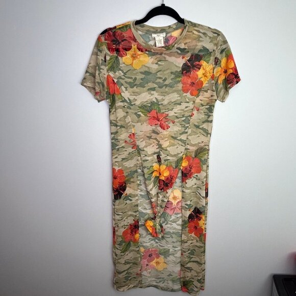 NYC‎ sheer/mesh floral camo swim cover up size large - Picture 2 of 8